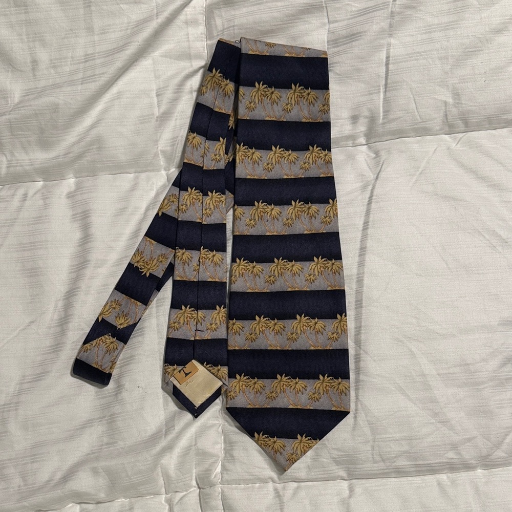 Tommy Bahama Blue and Gold Striped Tie